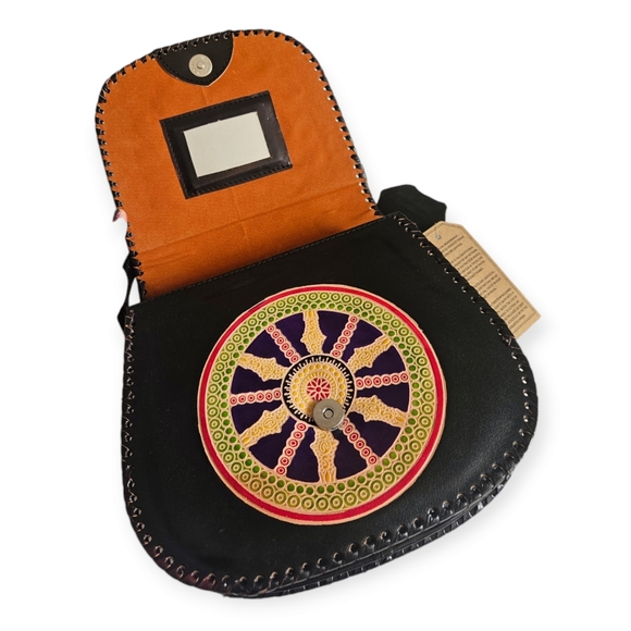 Handpainted Leather Bag - Picture 3 of 5